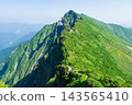 Mount Tanigawa as seen from near Mount Ichinokura on the Tanigawadake Horseshoe Traverse Trail in Minakami Town, Gunma Prefecture. 143565410