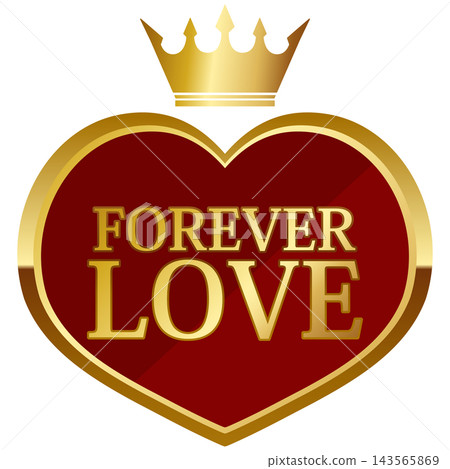 A luxurious heart-shaped emblem of eternal love in red and gold. A luxurious heart-shaped emblem of eternal love in red and gold. 143565869