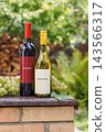 Wine Bottles and Grapes Outdoors, Vertical Still Life 143566317