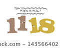 Number illustration, simple and cute date material, November 18th 143566402