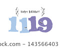 Number illustration, simple and cute date material, November 19th 143566403