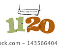 Number illustration, simple and cute date material, November 20th 143566404