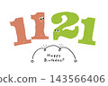 Number illustration, simple and cute date material, November 21st 143566406