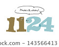 Number illustration, simple and cute date material, November 24th 143566413