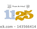 Number illustration, simple and cute date material, November 25th 143566414