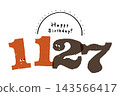 Number illustration, simple and cute date material, November 27th 143566417
