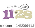 Number illustration, simple and cute date material, November 28th 143566418