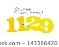 Number illustration, simple and cute date material, November 29th 143566420