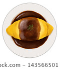 Illustration of omelet rice with beef stew sauce 143566501