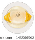 Illustration of omelet rice with cream sauce 143566502