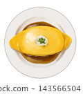Illustration of omelet rice with Japanese-style sauce 143566504