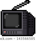 Cartoon pixel art crt television. 143566505