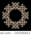 Oriental vector pattern with arabesques and floral elements. Traditional classic ornament. Typical egyptian, assyrian, greek motives. Vector illustration for your design. 143566821