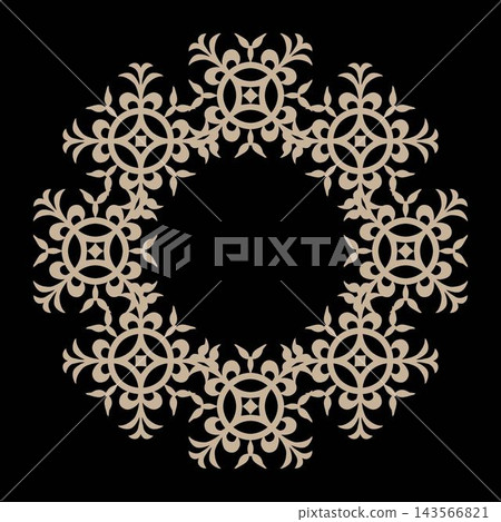 Oriental vector pattern with arabesques and floral elements. Traditional classic ornament. Typical egyptian, assyrian, greek motives. Vector illustration for your design. Oriental vector pattern with arabesques and floral elements. Traditional classic ornament. Typical egyptian, assyrian, greek motives. Vector illustration for your design. 143566821