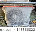 Air conditioner outdoor unit covered for protection during exterior wall painting work. 143566822