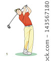 Tee shot in golf (male) 143567180