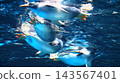 Penguins swimming together 143567401