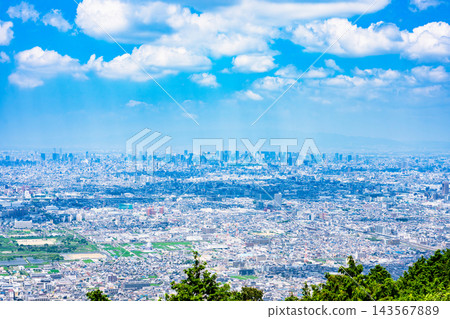 大阪全景 [從滋木生駒天際線俯瞰] 143567889