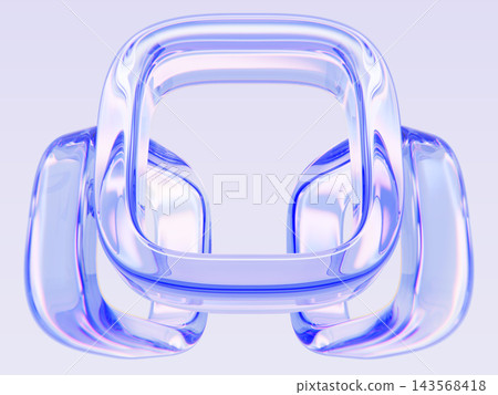 Abstract blue glass square shapes, transparent frames with purple holographic gradient on light background. Minimalist 3D render design, crystal geometric figures, futuristic portal. 3D illustration Abstract blue glass square shapes, transparent frames with purple holographic gradient on light background. Minimalist 3D render design, crystal geometric figures, futuristic portal. 3D illustration 143568418