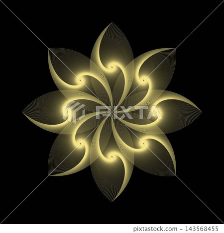 Golden Spirograph Flower Golden Spirograph Flower 143568455