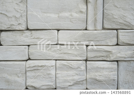 Bright White Stacked Stone Tile Block Wall Texture Background Bright White Stacked Stone Tile Block Wall Texture Background 143568891