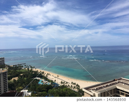 威基基海灘和海洋 143568930