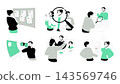 Recruitment set flat concepts. People searching resume for job vacancy, selecting candidate cv, interviewing applicants, getting offer and hiring, employment and human resource. Vector illustrations. 143569746
