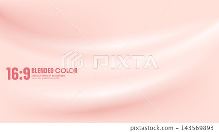 Wave template background with a broad pink curve and cream highlights. Smooth blush gradient with open space above a curved fold. Abstract vector backdrop for presentation slide or wedding invitation Wave template background with a broad pink curve and cream highlights. Smooth blush gradient with open space above a curved fold. Abstract vector backdrop for presentation slide or wedding invitation 143569893