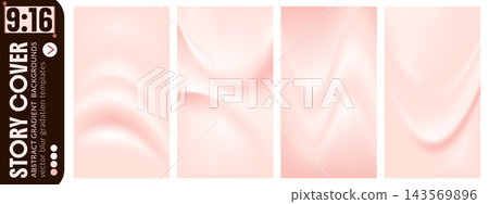 Pink background set with four tall gradient panels and cream tones. Soft blush shading with curved folds in a vertical layout. Abstract vector collection for social media story or mobile wallpaper Pink background set with four tall gradient panels and cream tones. Soft blush shading with curved folds in a vertical layout. Abstract vector collection for social media story or mobile wallpaper 143569896