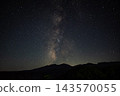 長野縣川上村：繁星點點的夜空，銀河閃耀在山脊上。 143570055