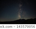 銀河和繁星點點的夜空橫跨長野縣川上村的山頂。 143570056