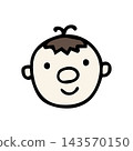 手繪圖示插圖，描繪了一個鼻子很有特色的男孩。 143570150
