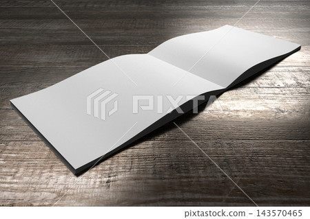 A4 to A5 brochure mockup with wooden desks in background A4 to A5 brochure mockup with wooden desks in background 143570465