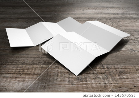 Four DL flyer mockup on wooden background Four DL flyer mockup on wooden background 143570555
