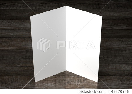 Double DL flyer mockup on wooden background Double DL flyer mockup on wooden background 143570556