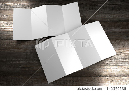 Four DL flyer mockup on wooden background 143570586