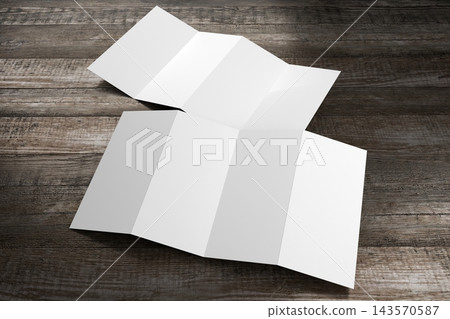Four DL flyer mockup on wooden background 143570587