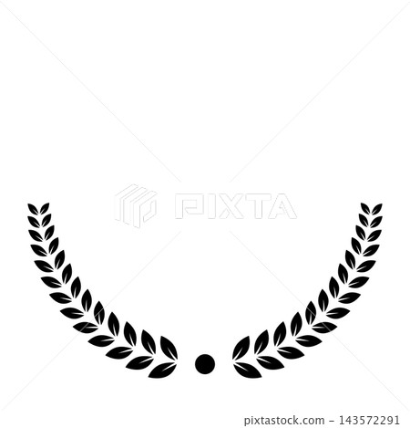 Illustration of a decorative laurel wreath in a circular frame Illustration of a decorative laurel wreath in a circular frame 143572291