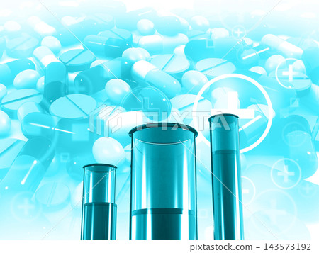 Medicine experiment in lab. Test tubes with medcine pills Medicine experiment in lab. Test tubes with medcine pills 143573192