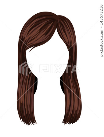 Female hairstyle illustration with long hair Female hairstyle illustration with long hair 143573216