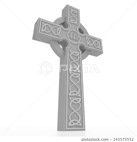 3D celtic cross on white background 3D celtic cross on white background 143573552