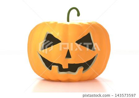 3D Halloween pumpkin - Jack-o-Lantern on white background 3D Halloween pumpkin - Jack-o-Lantern on white background 143573597