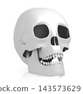 3D human skull on white background 143573629