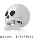 3D human skull on white background 143573631