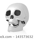 3D human skull on white background 143573632