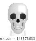 3D human skull on white background 143573633