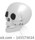 3D human skull on white background 143573634