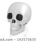 3D human skull on white background 143573635
