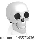 3D human skull on white background 143573636