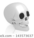 3D human skull on white background 143573637